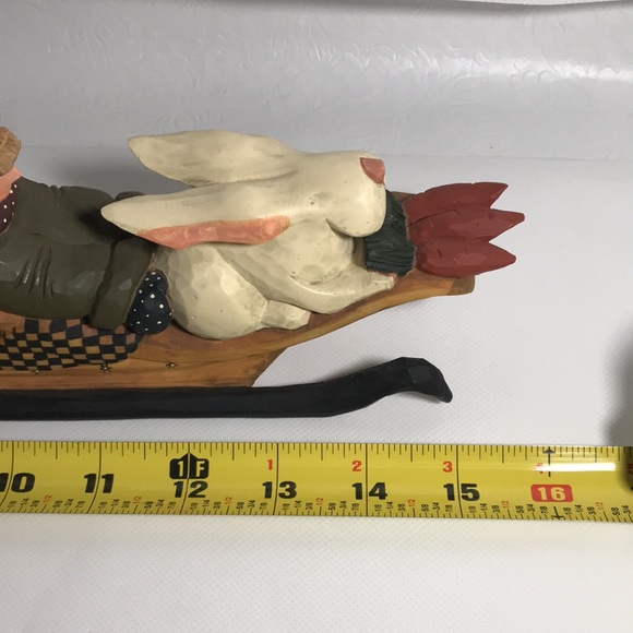 Williraye Studio Brand VTG 1996 SANTA PUSHING SLED Boy Rabbit 2 Locking Pieces - Picture 15 of 15
